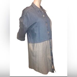 Calvin Klein Jeans Lou Denim Block 389 Oversize Button Up Dress Size Small NWT